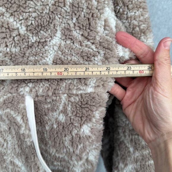 PrAna Womens Polar Escape Half-Zip Pullover Size M Brown Floral Fleece Sherpa - Picture 13 of 13